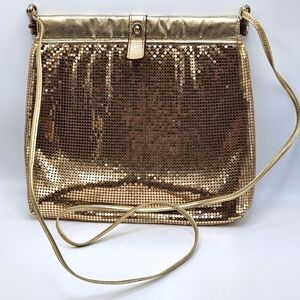 VINTAGE OROTON Gold Metal Mesh Crossbody Shoulder Bag West Germany 1970s